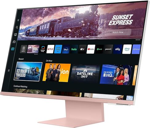 SAMSUNG 27" M80C UHD HDR Smart Computer Monitor Screen with Streaming Wireless Remote PC Access, Alexa Built-in (LS27CM80PUNXZA), Sunset Pink in Saudi Arabia