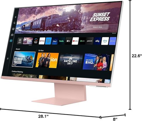 SAMSUNG 27" M80C UHD HDR Smart Computer Monitor Screen with Streaming Wireless Remote PC Access, Alexa Built-in (LS27CM80PUNXZA), Sunset Pink in Saudi Arabia