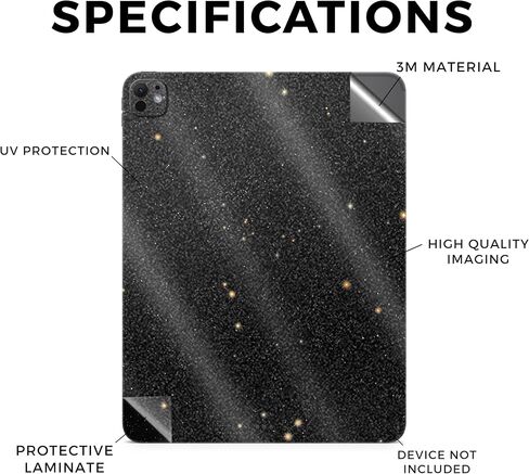 Carbon Fiber Tablet Skin Compatible with Apple iPad Pro 11 (M4) 2024 - Black Gold Marble - Premium 3M Vinyl Protective Wrap Decal Cover - Easy to Apply | Crafted in The USA by MightySkins in Kuwait