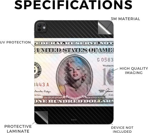 Carbon Fiber Skin Compatible with Apple iPad Pro 11 (M4) 2024 - Bananas - Premium 3M Vinyl Protective Wrap Decal Cover - Easy to Apply | Crafted in The USA by MightySkins in Kuwait