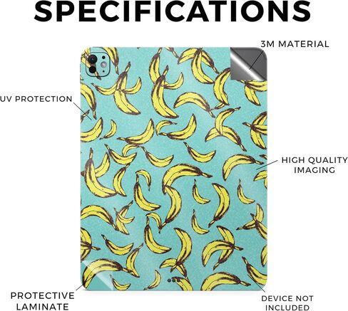 Carbon Fiber Skin Compatible with Apple iPad Pro 11 (M4) 2024 - Bananas - Premium 3M Vinyl Protective Wrap Decal Cover - Easy to Apply | Crafted in The USA by MightySkins in Saudi Arabia