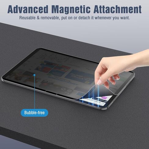TiMOVO 1 Pack Magnetic Privacy Screen Protector for iPad Air 13 Inch M2 2024 (A2898 A2899 A2900), Anti-Spy Tempered Glass, Removable, 9H Hardness, Matte in Saudi Arabia