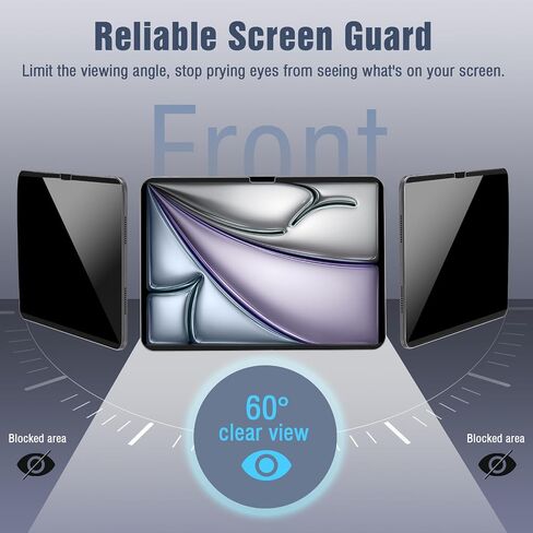 TiMOVO 1 Pack Magnetic Privacy Screen Protector for iPad Air 13 Inch M2 2024 (A2898 A2899 A2900), Anti-Spy Tempered Glass, Removable, 9H Hardness, Matte in Saudi Arabia