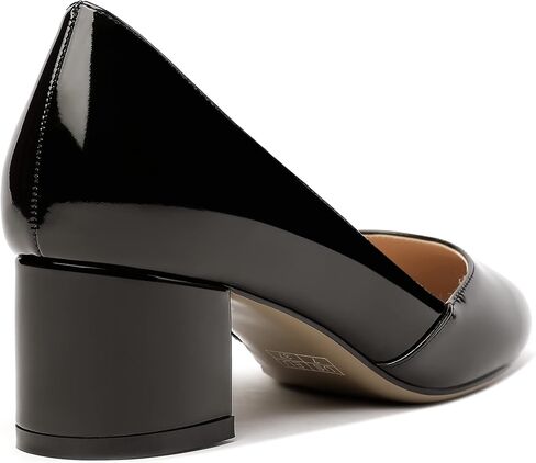 MODENCOCO Women's Block Round Toe Slip On Patent Chunky Low Heel Pumps Wedding Dress Shoes 2 Inch in Saudi Arabia
