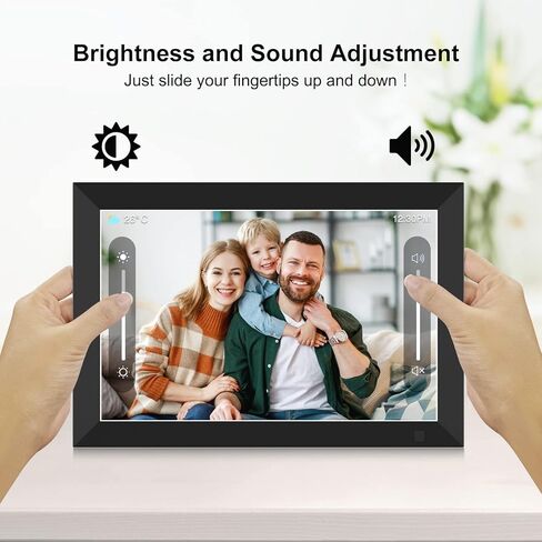 إطار صور رقمي واي فاي سعة 32 جيجابايت مع شاشة لمس IPS مقاس 10.1 بوصات إطار صورة رقمي ذكي لغز إطار صور إلكتروني يدور تلقائيًا الطقس ومشاركة الوقت الصور/مقاطع الفيديو عبر التطبيق أو البريد الإلكتروني، أسود in Kuwait
