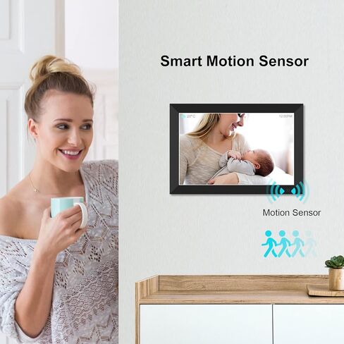 إطار صور رقمي واي فاي سعة 32 جيجابايت مع شاشة لمس IPS مقاس 10.1 بوصات إطار صورة رقمي ذكي لغز إطار صور إلكتروني يدور تلقائيًا الطقس ومشاركة الوقت الصور/مقاطع الفيديو عبر التطبيق أو البريد الإلكتروني، أسود in Kuwait
