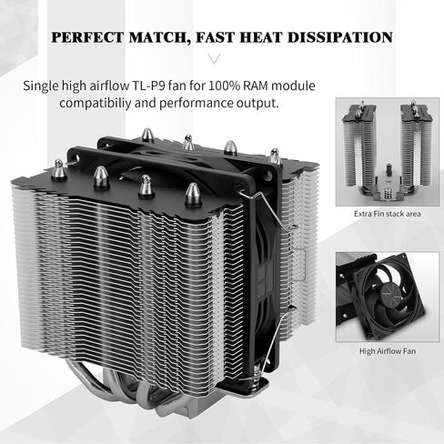 Thermalright Peerless Assassin 90 SE CPU Cooler, 4 Heat Pipes CPU Air Cooler, Dual Towers and PWM 90mm Fan, with 2200RPM Speed CPU ice Cooling,for Intel LGA 1700|1851|1150|1151|1200;AMD:AM4|AM5 in Saudi Arabia