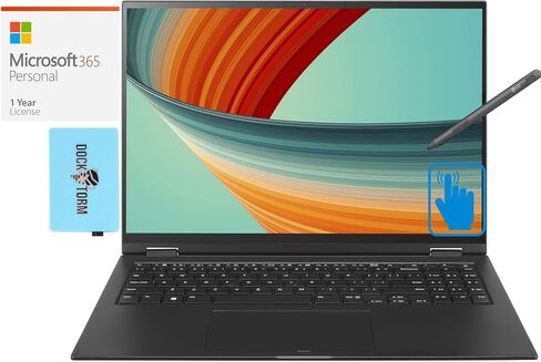 LG gram Home & Business 2-in-1 Laptop (Intel i7-1360P 12-Core, 32GB LPDDR5 5200MHz RAM, 2x1TB PCIe SSD (2TB), Intel Iris Xe, 16.0" 60 Hz Win 11 Home) with MS 365 Personal, Dockztorm Hub in Saudi Arabia