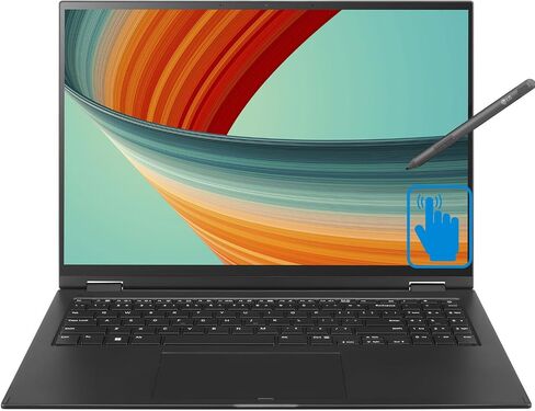 لاب توب LG gram Home & Business 2 في 1 (Intel i7-1360P 12-Core، 32GB LPDDR5 5200MHz RAM، 1TB SSD، Intel Iris Xe، 16.0 بوصة 60 هرتز Touch Win 11 Home) مع Microsoft 365 Personal، Dockztorm Hub in Saudi Arabia