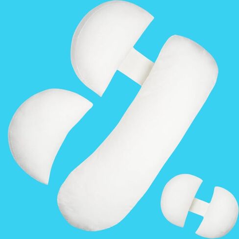 SafeSleep Pregnancy Pillows for Sleeping, Maternity Pillow, Pregnancy Body Pillow Support for Back, Legs, Belly, HIPS of Pregnant Women, Detachable and Adjustable with Pillow Cover(White) in Saudi Arabia