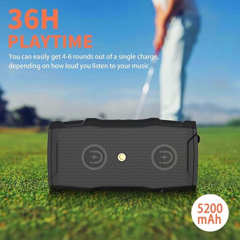 Golf Cart Speaker, 36H Playtime Magnetic Bluetooth Speaker for Golf Cart, 30W Loud Stereo Sound IPX7 Golf Speaker with Bicycle Mount, Hook & Light Design, Golf Accessories for Men - Black in Saudi Arabia