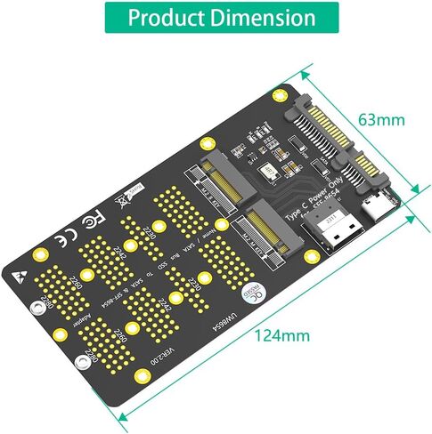 الإصدار الجديد 2 في 1 كومبو M.2(NGFF) NVMe SSD/SATA-Bus SSD إلى SFF-8654 ومحول SATA in Saudi Arabia