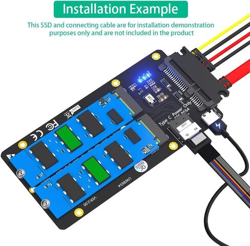 الإصدار الجديد 2 في 1 كومبو M.2(NGFF) NVMe SSD/SATA-Bus SSD إلى SFF-8654 ومحول SATA in Saudi Arabia