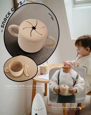 أكواب الوجبات الخفيفة من DF DUALFERV للأطفال الصغار، حاويات الوجبات الخفيفة للأطفال، حاويات الوجبات الخفيفة للأطفال الصغار، التقاط الوجبات الخفيفة، أكواب الوجبات الخفيفة للأطفال (بيج) in Kuwait