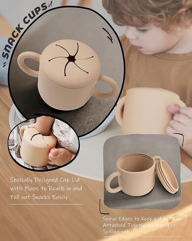 أكواب الوجبات الخفيفة من DF DUALFERV للأطفال الصغار، حاويات الوجبات الخفيفة للأطفال، حاويات الوجبات الخفيفة للأطفال الصغار، التقاط الوجبات الخفيفة، أكواب الوجبات الخفيفة للأطفال (بيج) in Kuwait