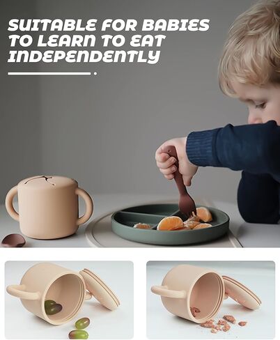 أكواب الوجبات الخفيفة من DF DUALFERV للأطفال الصغار، حاويات الوجبات الخفيفة للأطفال، حاويات الوجبات الخفيفة للأطفال الصغار، التقاط الوجبات الخفيفة، أكواب الوجبات الخفيفة للأطفال (بيج) in Kuwait