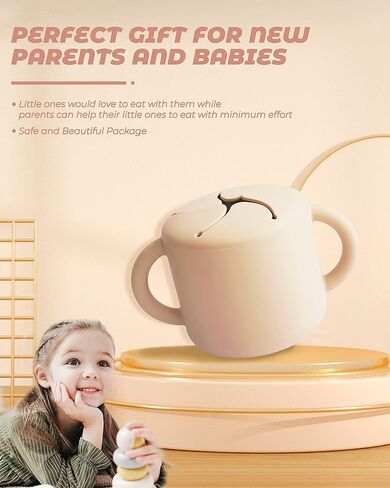 أكواب الوجبات الخفيفة من DF DUALFERV للأطفال الصغار، حاويات الوجبات الخفيفة للأطفال، حاويات الوجبات الخفيفة للأطفال الصغار، التقاط الوجبات الخفيفة، أكواب الوجبات الخفيفة للأطفال (بيج) in Kuwait