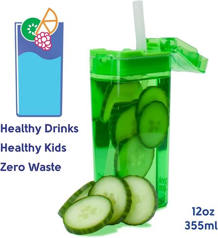 Drink in the Box Eco-Friendly Reusable Drink and Juice Box Container, 8 ounce (Blue) in Saudi Arabia