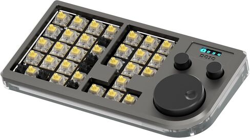 Megalodon 30% Designer Keyboard/Macro Pad QMK/VIA Compatiable with USB Hub Function/30 Keys with Numpad and Knob(Black) in Saudi Arabia