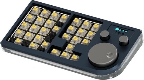 Megalodon 30% Designer Keyboard/Macro Pad QMK/VIA Compatiable with USB Hub Function/30 Keys with Numpad and Knob(Black) in Saudi Arabia