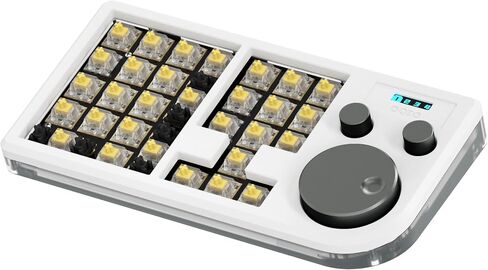 Megalodon 30% Designer Keyboard/Macro Pad QMK/VIA Compatiable with USB Hub Function/30 Keys with Numpad and Knob(Black) in Saudi Arabia