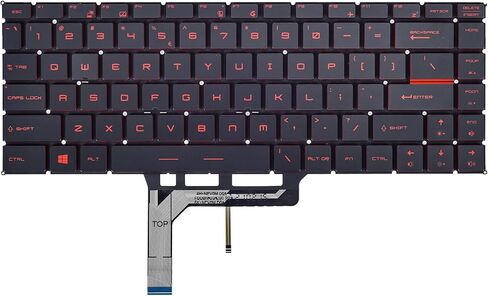 لوحة مفاتيح بديلة بإضاءة خلفية لأجهزة الكمبيوتر المحمول MSI GF63 GF65 GS65 Stealth Series، لوحة مفاتيح MSI GS65 Stealth مع إطار أحمر تخطيط أمريكي in Kuwait