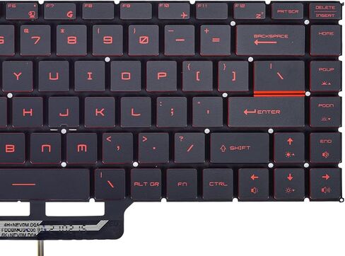 لوحة مفاتيح بديلة بإضاءة خلفية لأجهزة الكمبيوتر المحمول MSI GF63 GF65 GS65 Stealth Series، لوحة مفاتيح MSI GS65 Stealth مع إطار أحمر تخطيط أمريكي in Kuwait