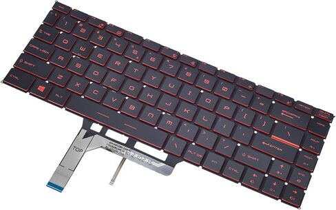 لوحة مفاتيح بديلة بإضاءة خلفية لأجهزة الكمبيوتر المحمول MSI GF63 GF65 GS65 Stealth Series، لوحة مفاتيح MSI GS65 Stealth مع إطار أحمر تخطيط أمريكي in Kuwait