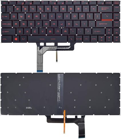 لوحة مفاتيح بديلة بإضاءة خلفية لأجهزة الكمبيوتر المحمول MSI GF63 GF65 GS65 Stealth Series، لوحة مفاتيح MSI GS65 Stealth مع إطار أحمر تخطيط أمريكي in Kuwait