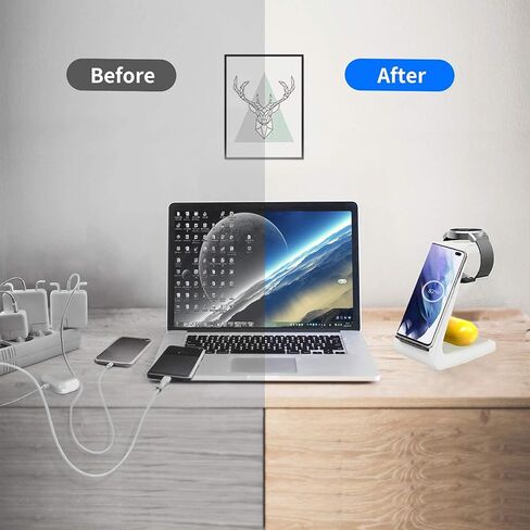 شاحن لاسلكي لهاتف سامسونج، محطة شحن 3 في 1 لساعة Galaxy Watch 3&Buds، Samsung S21/S20/S10/Note 20/10/9/8 (ليس لساعة Galaxy Watch 4) in Kuwait