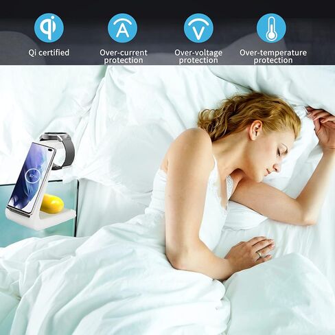 شاحن لاسلكي لهاتف سامسونج، محطة شحن 3 في 1 لساعة Galaxy Watch 3&Buds، Samsung S21/S20/S10/Note 20/10/9/8 (ليس لساعة Galaxy Watch 4) in Kuwait