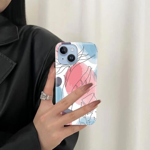J.west Compatible with iPhone 14 Case Soft Shockproof Cute Floral Phone Protective Cover for Women, Garden Flower Pattern Design Slim Fit Anti-Scratch 6.1" Phone Case for Girl (Spring Floral) in Saudi Arabia