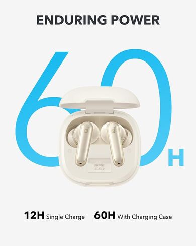 Soundcore P40i by Anker, Noise Cancelling Wireless Earbuds,Adaptive Noise Cancelling to Environments, Heavy Bass,60H Playtime, 2-in-1 Case and Phone Stand,IPX5,Wireless Charging,Bluetooth 5.3(Renewed) in Saudi Arabia