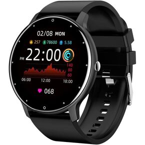 Smartwatch (Answer/Dial), Bluetooth Tactical Smartwatch for Android and iPhone,IP67 Waterproof Outdoor Fitness Tracker with Heart Rate /SpO2/ Sleep/AI Voice (Black)