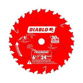 Freud-Diablo 6-1/2 in. 24-Tooth Cutting Wood Framing Saw Blade - D0624VPX