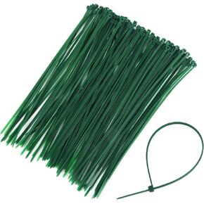 4 inch Garden Cable Zip Ties Dark Green Nylon Garden Cable Zip Ties Self Locking Cable Ties Twist Ties, Multi-Purpose Cable Tie(Width: 3mm, 100 Pcs)