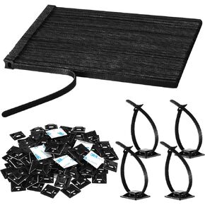 100 Set Adhesive Zip Tie Mount Reusable Cable Ties 5.91 inch Adjustable Cord Straps for Cable Management 1 x 1 Inch Zip Tie Base Holders with Screw Hole for Wire Holder Wall Desk, Black in Saudi Arabia