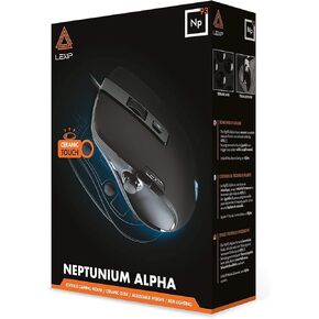 Lexip - Np93 Alpha - Gaming Mouse - French Innovation - with 2 Axis Internal Joystick - Ultimate Glide with Ceramic Skates + Adjustable Weight +