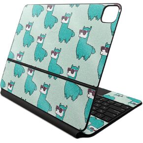 Glossy Glitter Skin Compatible with Apple Magic Keyboard for iPad Air 13-inch (M2) 2024 - Awesome Alpacas - Premium 3M Vinyl Protective Decal Cover - Easy to Apply | Crafted in The USA by MightySkins