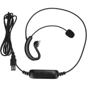Tbest Computer Headset with Microphone 1 Ear USB Compact Wired Over for Pc One Open Headsets Ear Hook Headset USB Headphone Computer Notebook Accessory for Qq