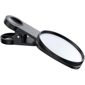 Andoer Mirror Decal for Smartphone, Selfie Mirror Compact Mirror for Phone Universal Phone Clip Compatible with iPhone 14/13/12/11 Samsung Photo Video Selfie Vlog Accessories, Black