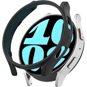 MOTONG Compatible with Samsung Galaxy Watch 6 40mm PC Protective Case - PC Protective Case Cover Shell Compatible with Samsung Galaxy Watch 6 40mm(PC Black)