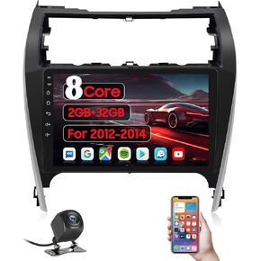 Car Stereo Radio Dash Kit for Toyota Camry 2012 2013 2014,Wireless CarPlay Android Auto, 8 Core 10.1 Inch IPS Touch Screen, GPS, Bluetooth, 5G WiFi，Backup Camera