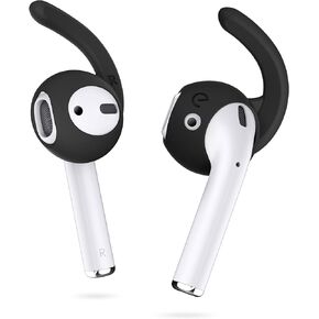 EarBuddyz 2.0 Ear Hooks and Covers Accessories Compatible with Apple AirPods 1 & 2 or EarPods Headphones/Earphones/Earbuds (3 Pairs) (Black)