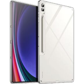 JETech Clear Case for Samsung Galaxy Tab S9 Ultra 14.6-Inch, Anti-Yellowing Transparent Shockproof Slim Tablet Cover with Hard PC Back and Soft TPU Bumper, Support S Pen Wireless Charging (Clear)