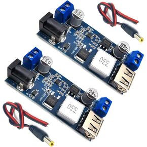 2Pcs 12v to 5v 5A Converter Step-Down Power Supply 24V / 12V to 5V 5A Voltage Regulator DC 9V-36V Step-Down to DC 5V-5.3V 3.5-6A Volt Transformer