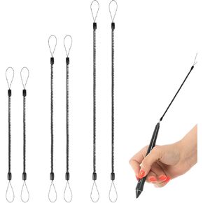 6 Pcs Touch Pens Elastic Tether Lanyard, Retractable Touch Pens Coil Spring Tablet Pens Straps for Tether a Drawing Pen to Touchscreen