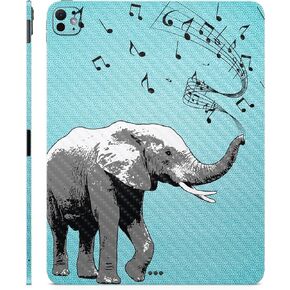 Carbon Fiber Skin Compatible with Apple iPad Pro 11 (M4) 2024 - Musical Elephant - Premium 3M Vinyl Protective Decal Cover - Easy to Apply | Crafted in The USA by MightySkins