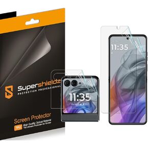 Supershieldz (2 Pack) Designed for Motorola Razr (2024) [2 Main Screen + 2 Front Screen] Screen Protector, High Definition Clear Shield (TPU)