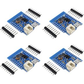 4pcs for Wemos D1 Mini Battery Shield Micro USB Single Lithium Battery Charging Boost Module with Pins LED Indicator 5V 1A DC